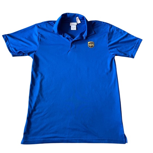 UPS United Parcel Service Polo Shirt BLUE Short Sleeve Mens M WEARGUARD uniform - Picture 1 of 4